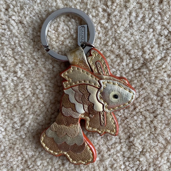 RARE Coach Koi Fish Key Fob Key Chain Bag Charm